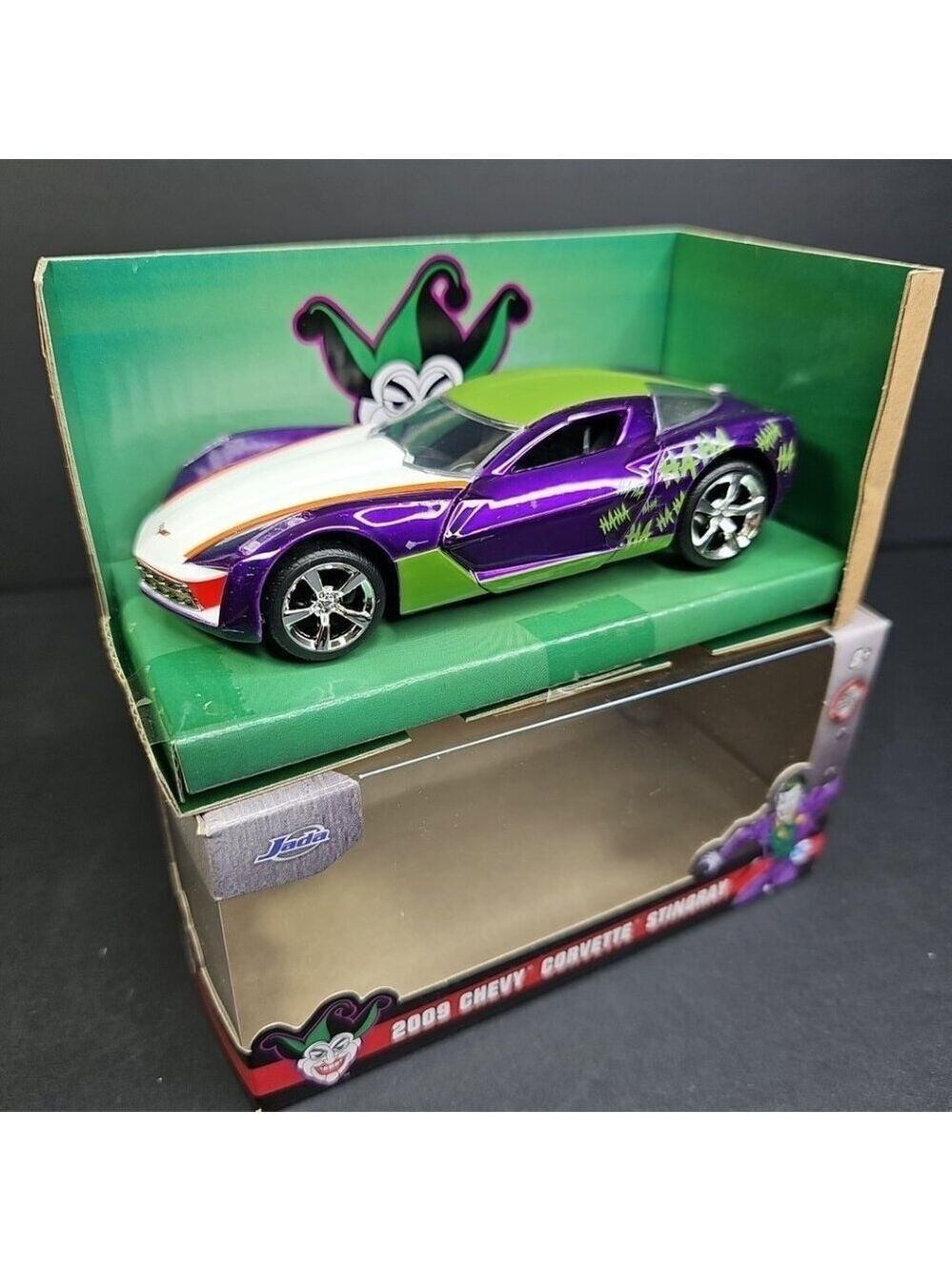 Jada 1/32 Joker 2009 Chevy Corvette Stingray Batman DC Comics Diecast CN